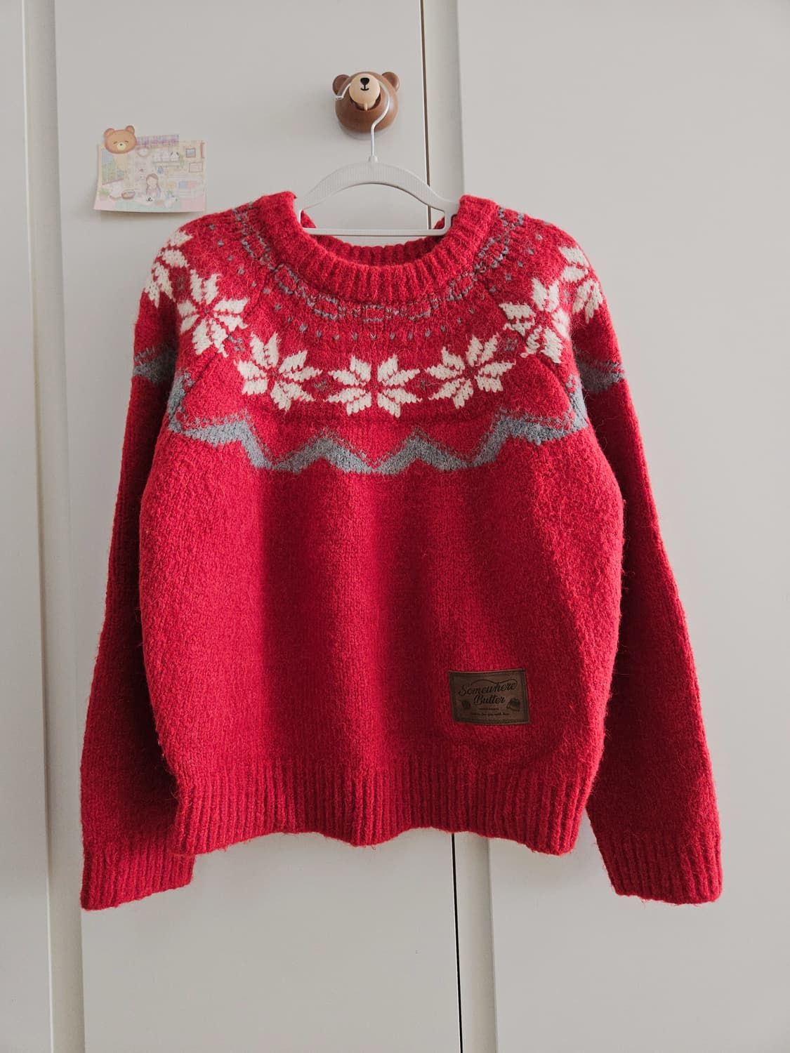 썸웨어버터 알파카 노르딕 니트 (크리스마스 레드 니트) 상품이미지10