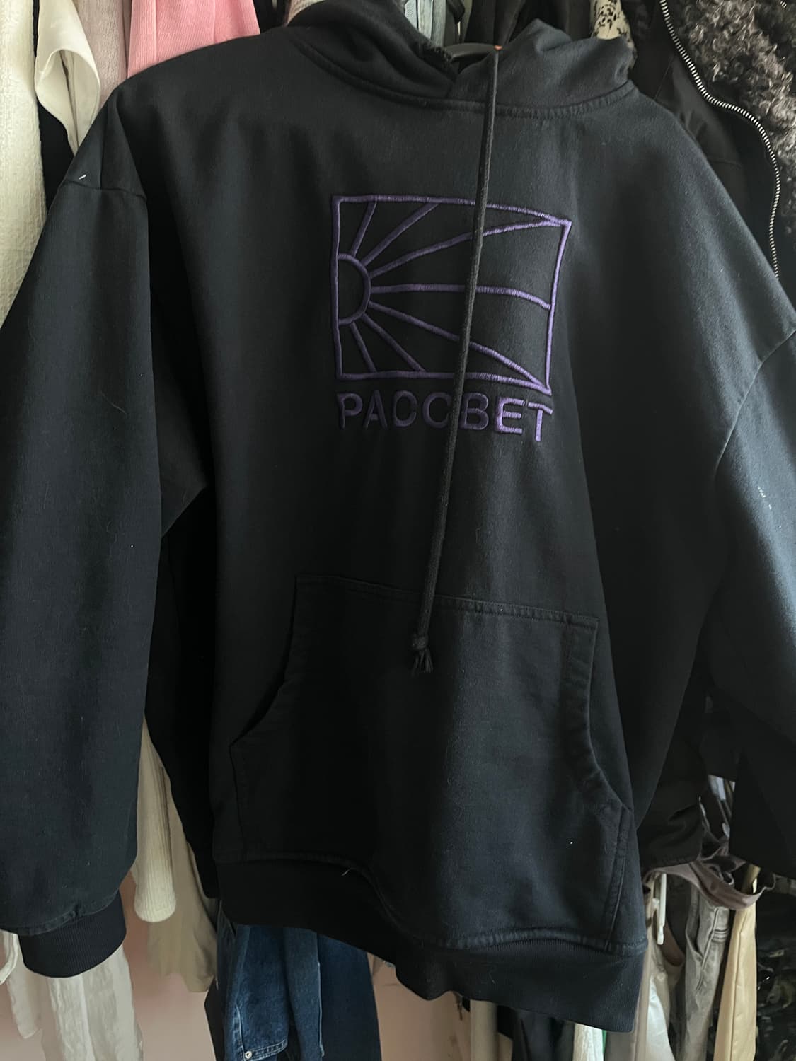 Paccbet 라스벳 후드티셔츠 블랙 L 상품이미지4