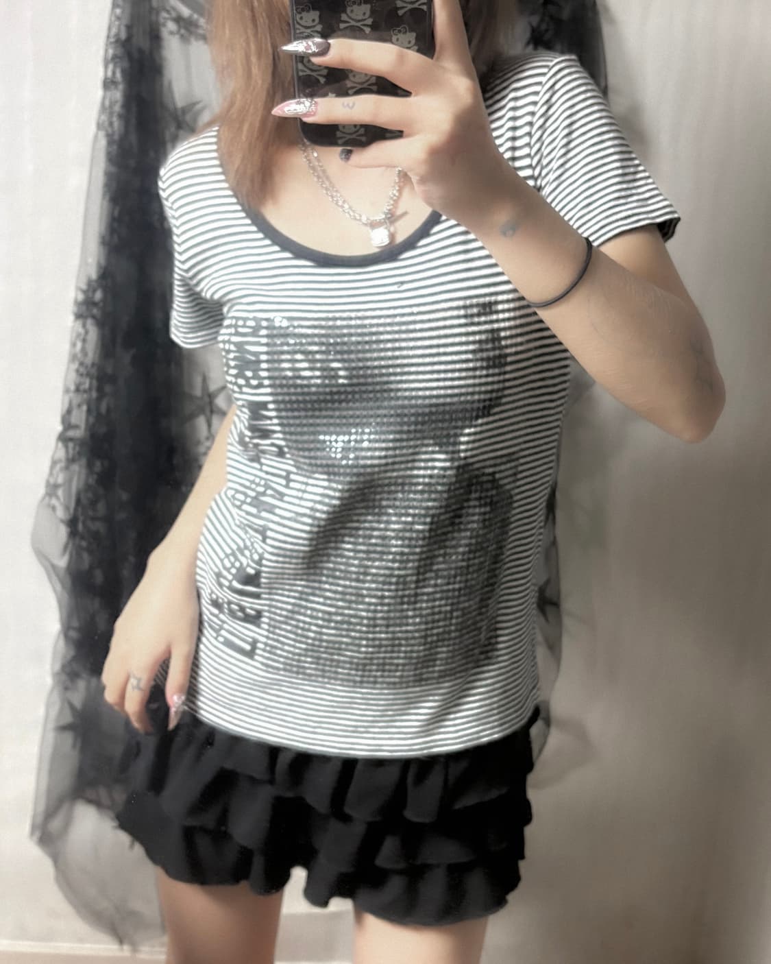 펑크 레터링 포인트 반팔  상품이미지1