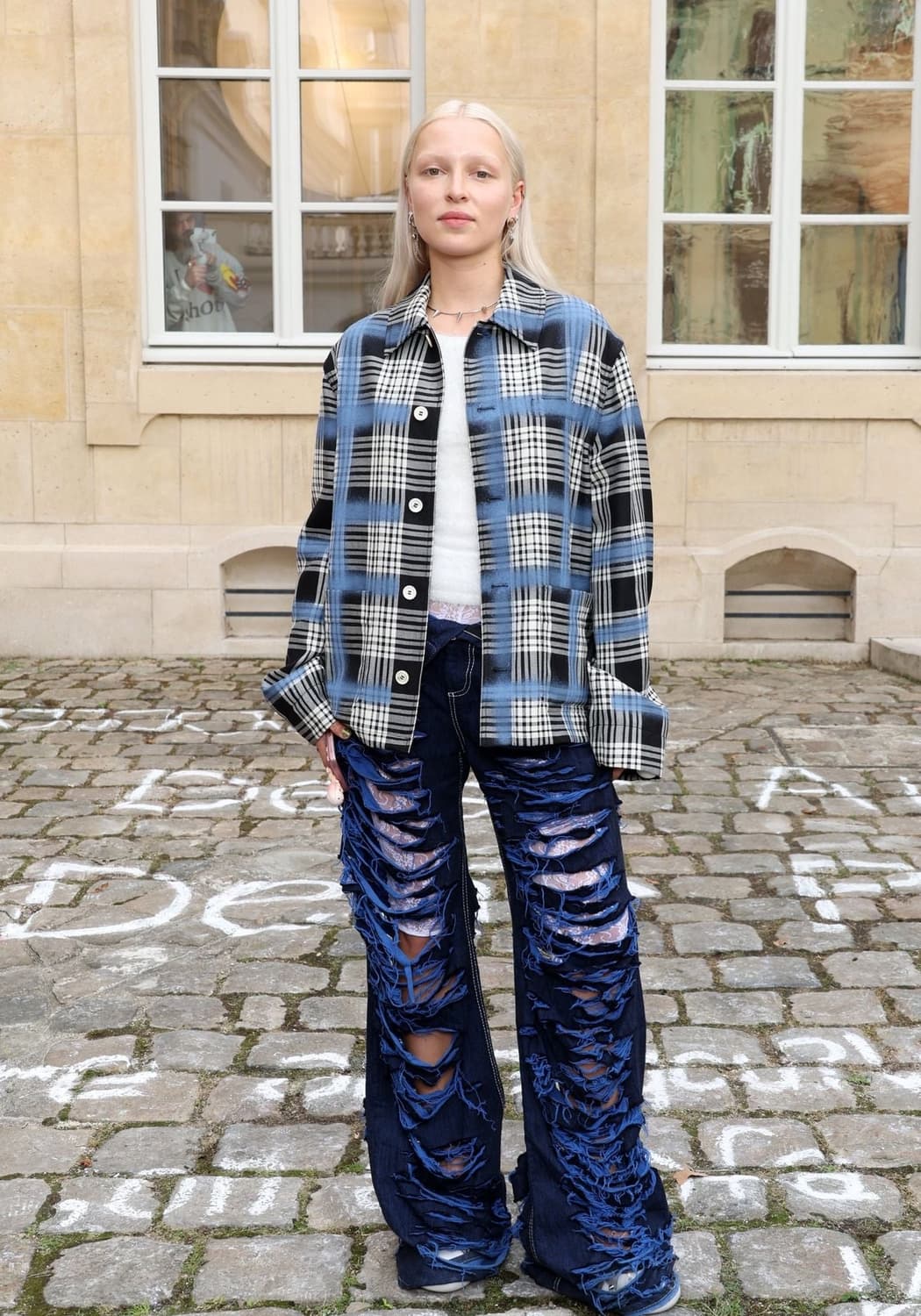 마르니 22fw 아이코닉 디스트레스드 플레어 데님 팬츠 진 30 상품이미지6