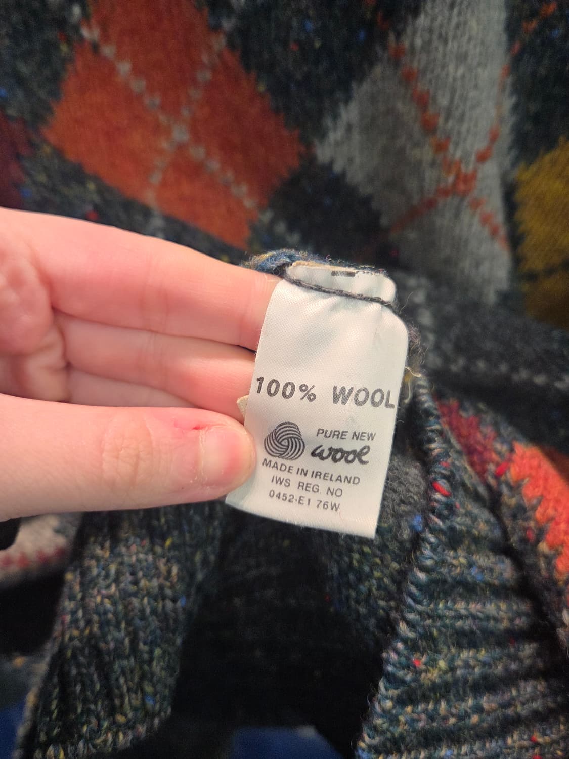 1990s Kerry Ireland 아일랜드 아가일 니트 상품이미지10