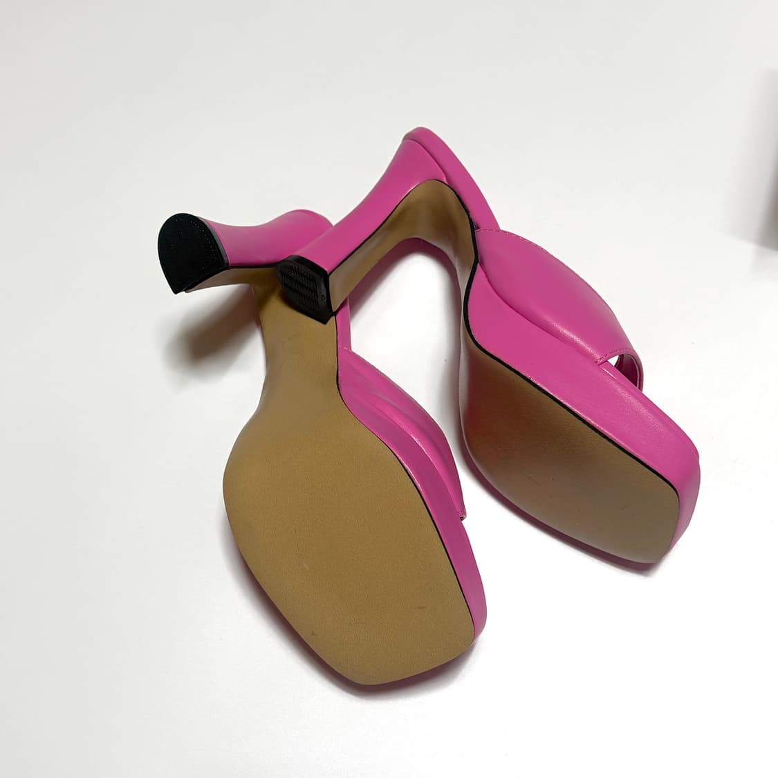 라이크에스 사각코 스퀘어 청키 가보시 뮬 슬리퍼힐 샌들 235 상품이미지2