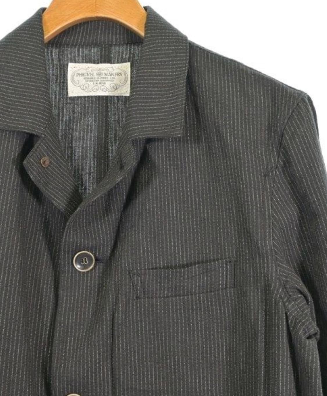 피그벨 코튼 리넨 스트라이프 롱블레이져 상품이미지3