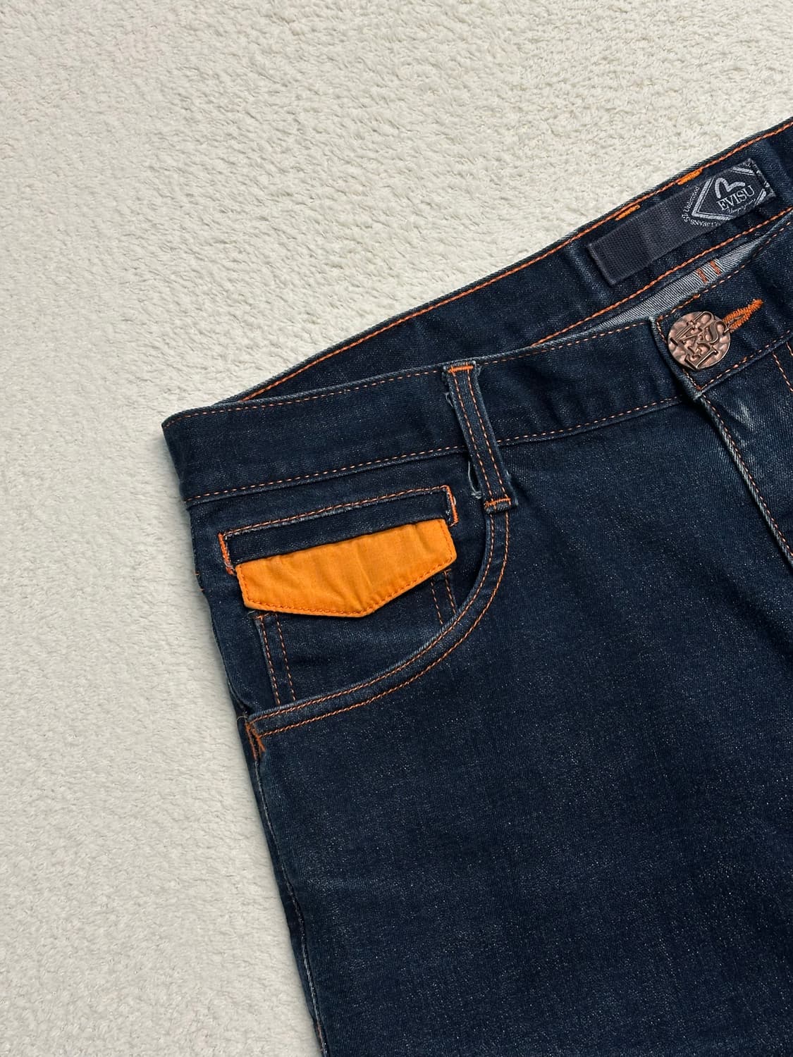 에비수 호랑이 프린팅 버뮤다 데님팬츠 반바지 상품이미지3