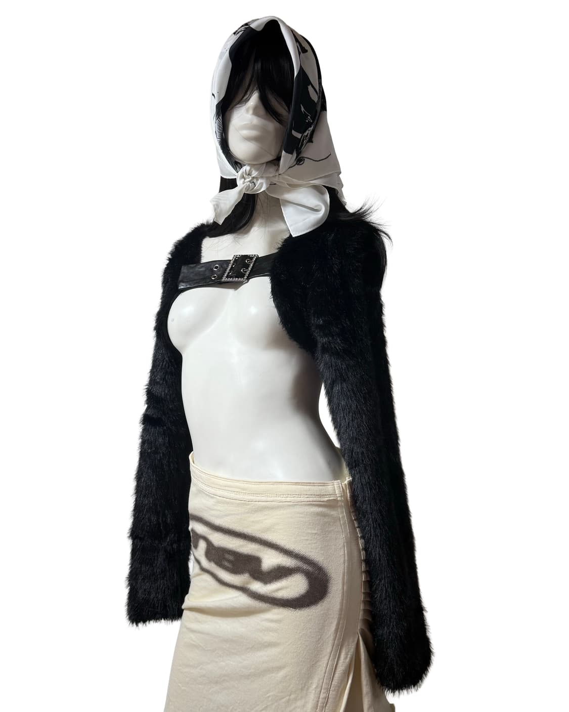 빈티지 갸루 st Faux 퍼 볼레로 상품이미지2
