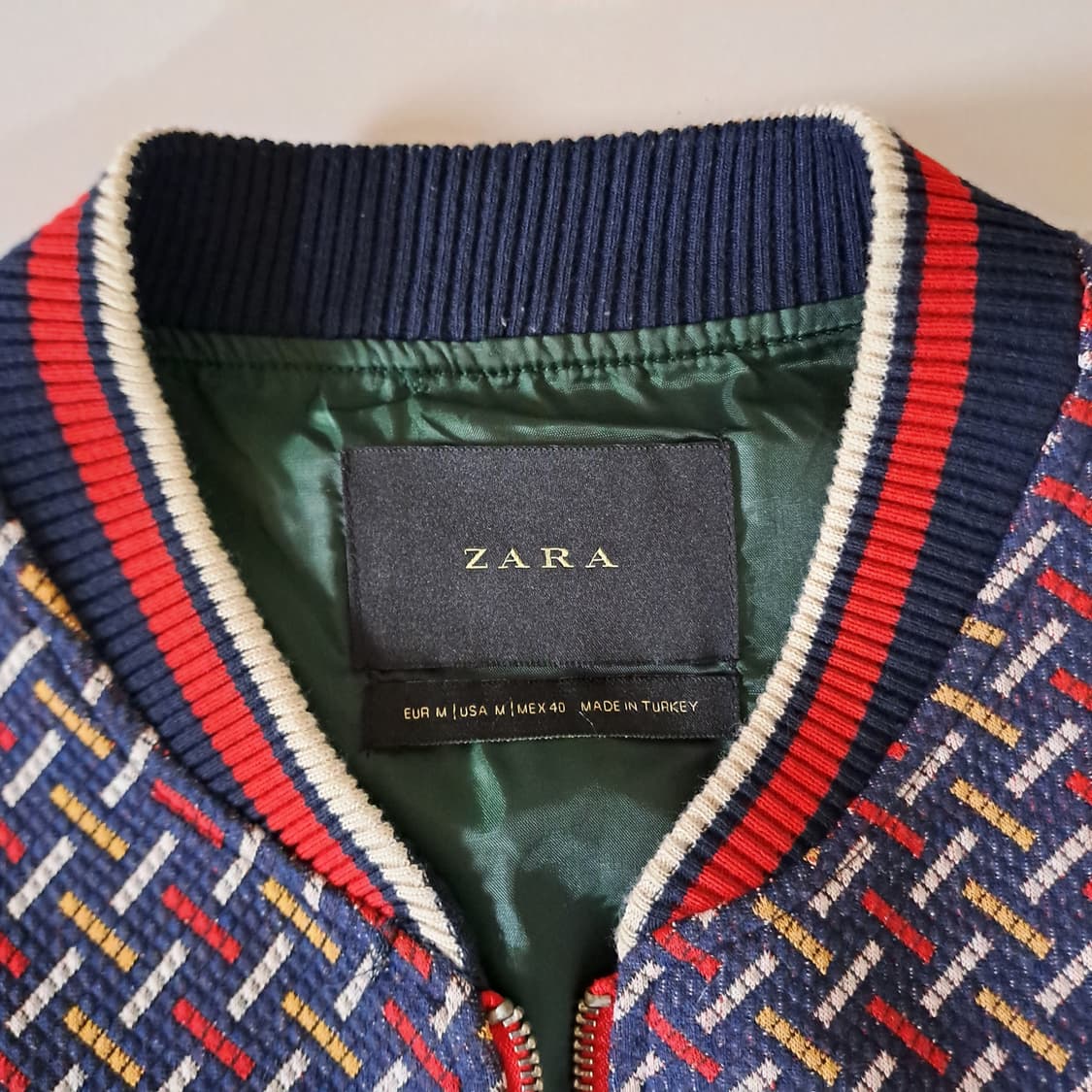 (택포) 자라 직조 디자인 패치 블루종 L B21 상품이미지6