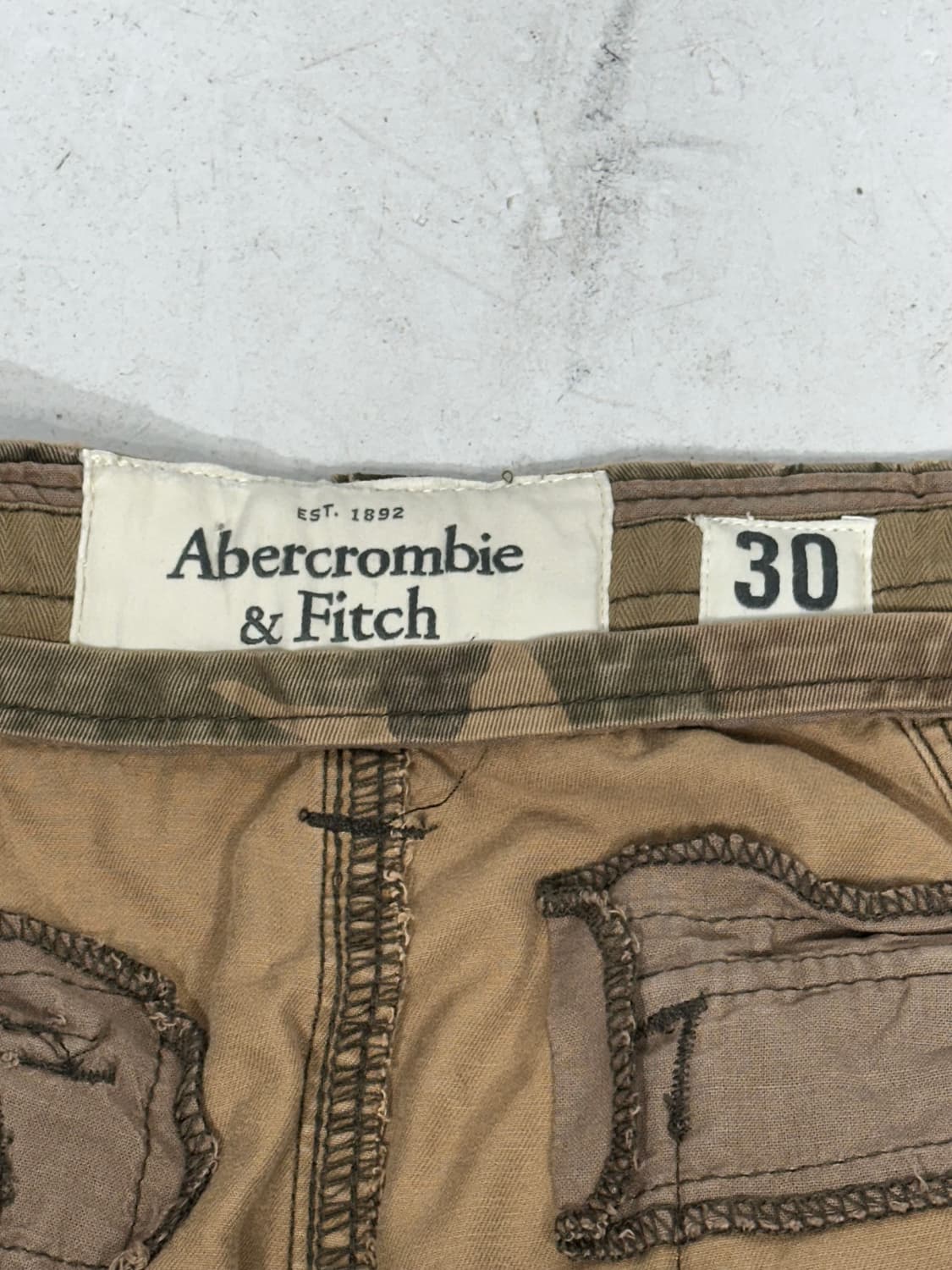 아베크롬비 베이지 워싱 밀리터리 버뮤다 카고 팬츠 반바지 30 상품이미지6