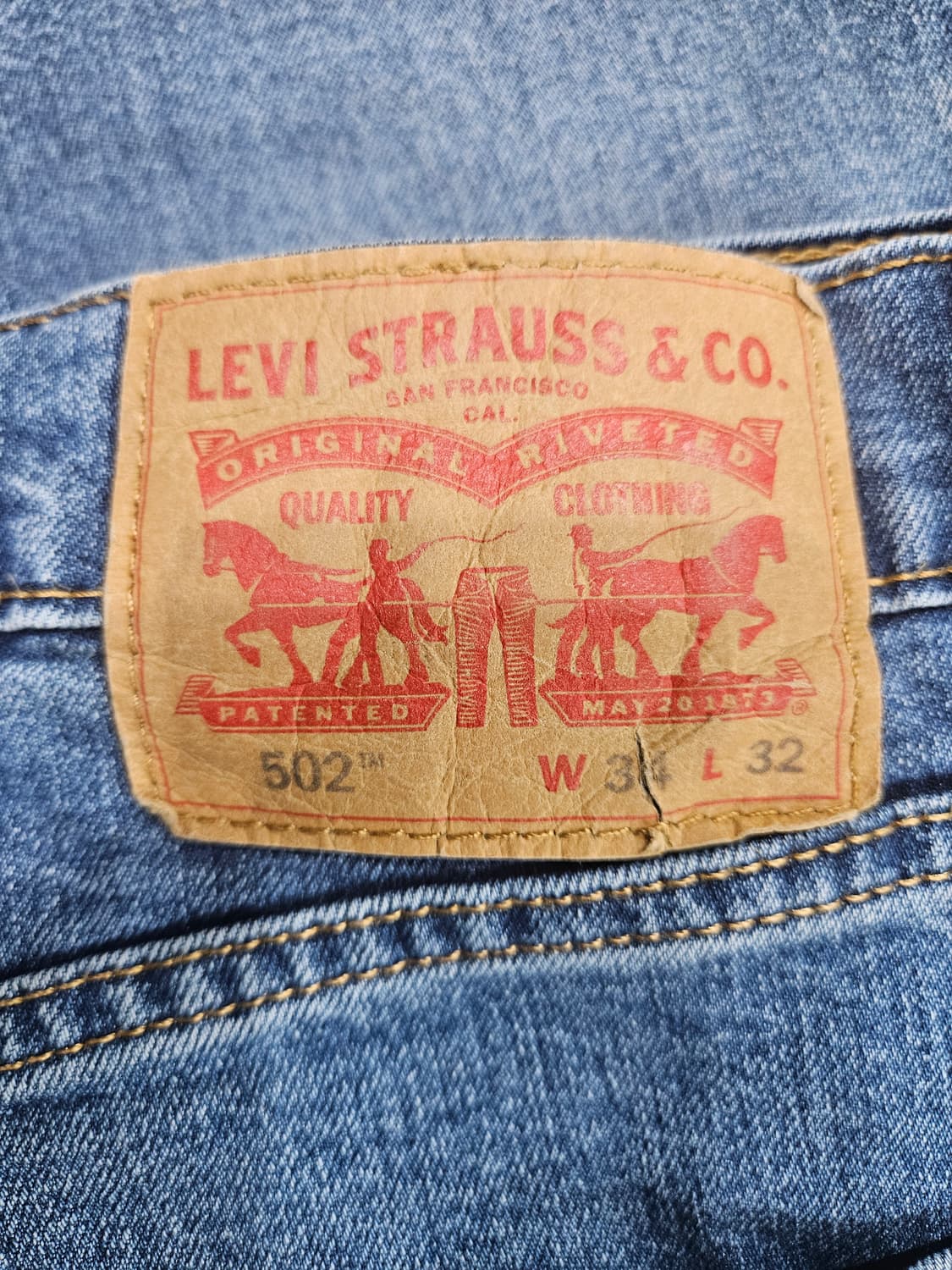 리바이스 502 블루컬러 남성 슬림핏 허리 34 스판 데님팬츠  상품이미지3