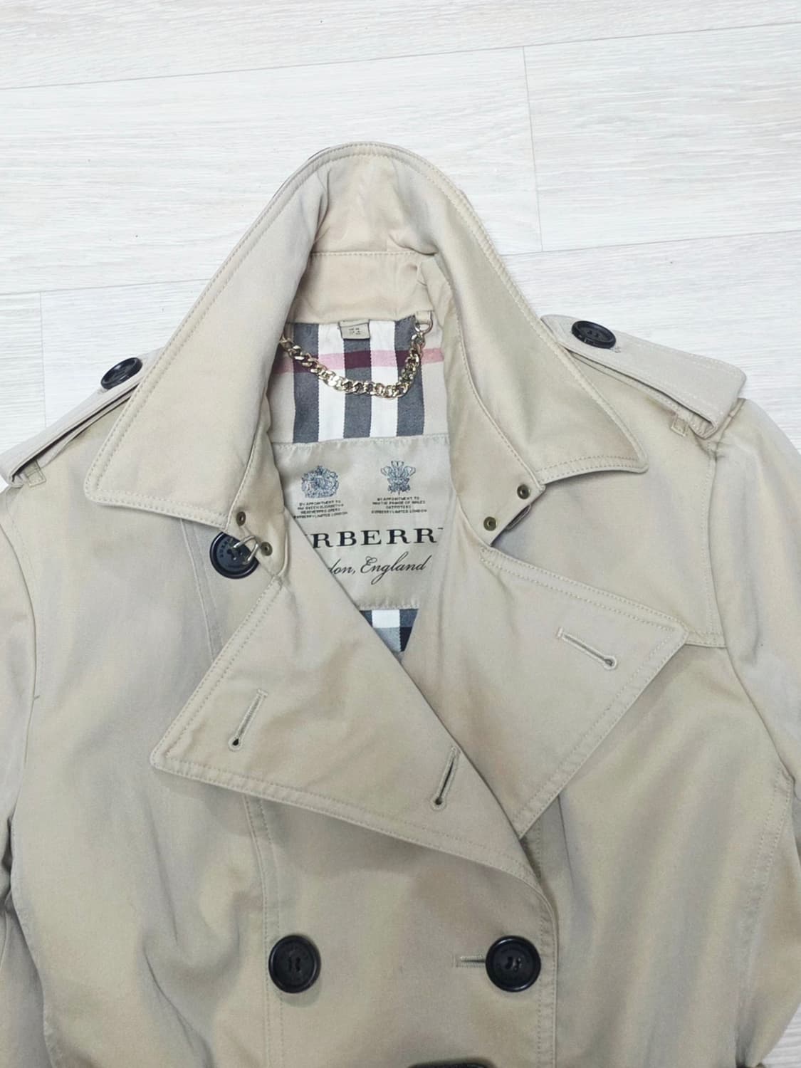 버버리 샌드링엄  트렌치 코트 66(M) 정품  상품이미지4