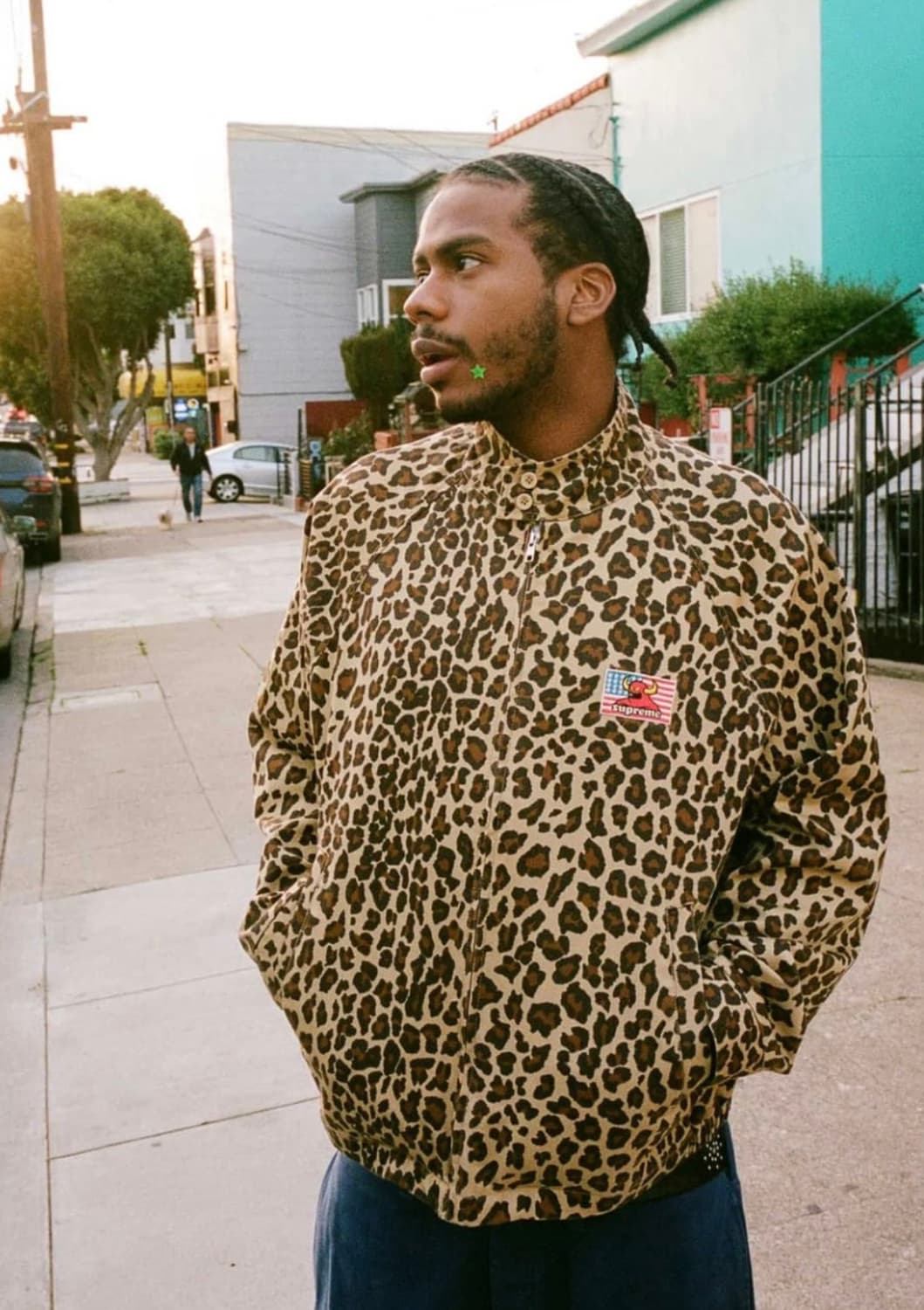 슈프림 x 토이머신 해링턴 자켓 레오파드 상품이미지1