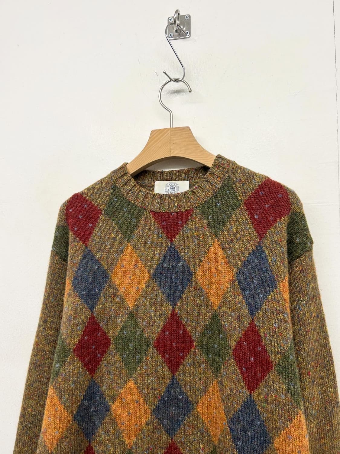 제이프레스 아가일 체크 패턴 니트 상품이미지2