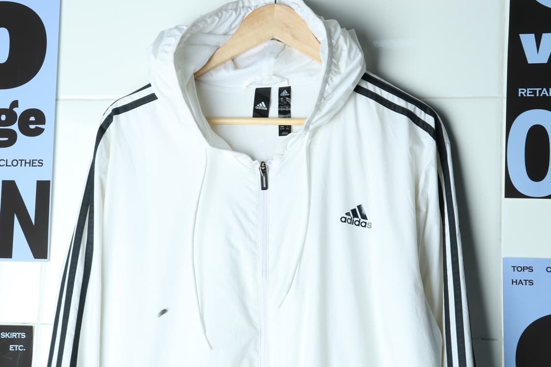 (XL-3XL) 아디다스 집업 바람막이 점퍼자켓 USA 흰검-H30528 상품이미지3