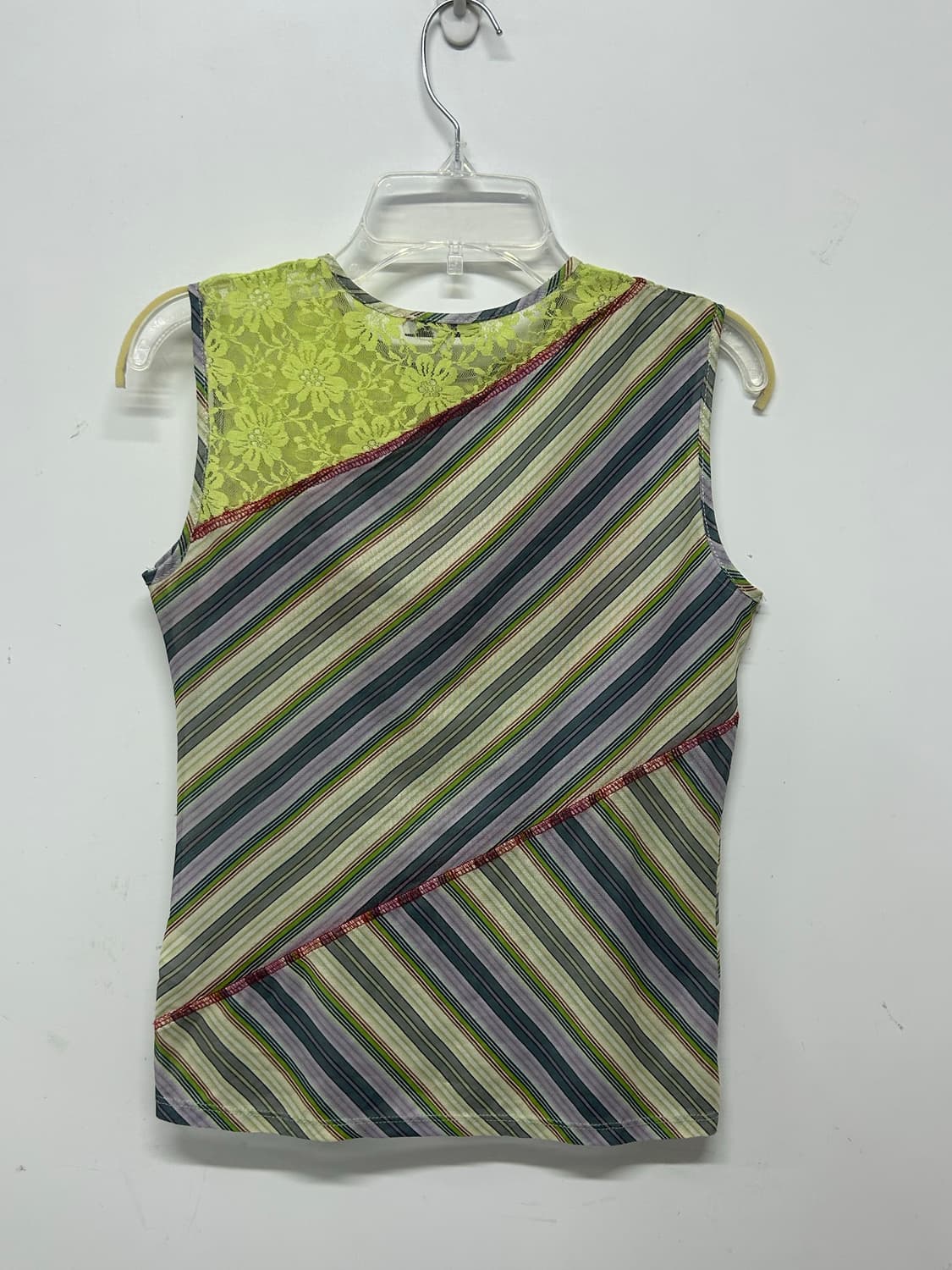 23SS miaou stripe lace trim sleeveless 상품이미지3