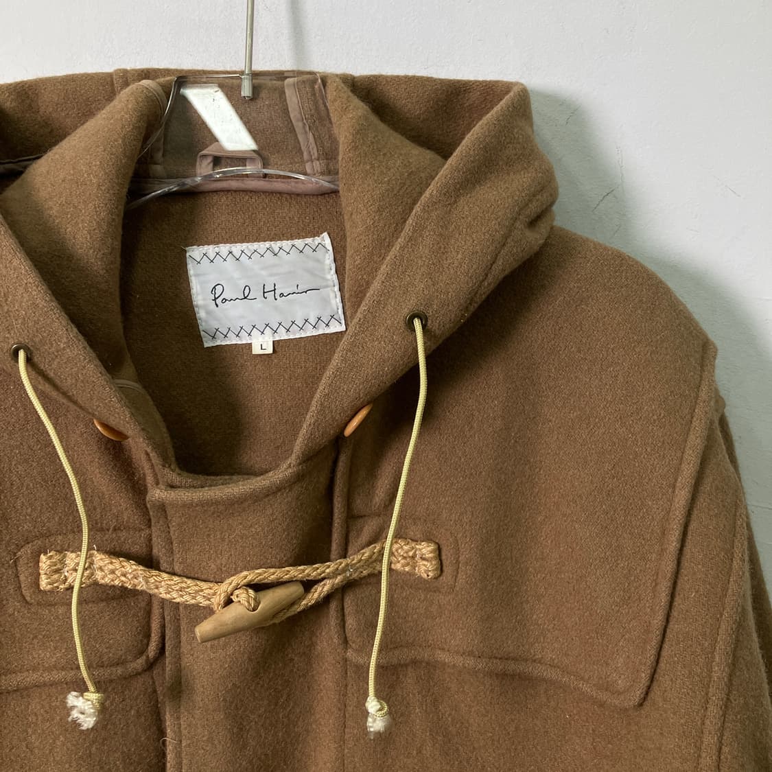 VTG 빈티지 카멜 울 후드 더플 코트 L 상품이미지4