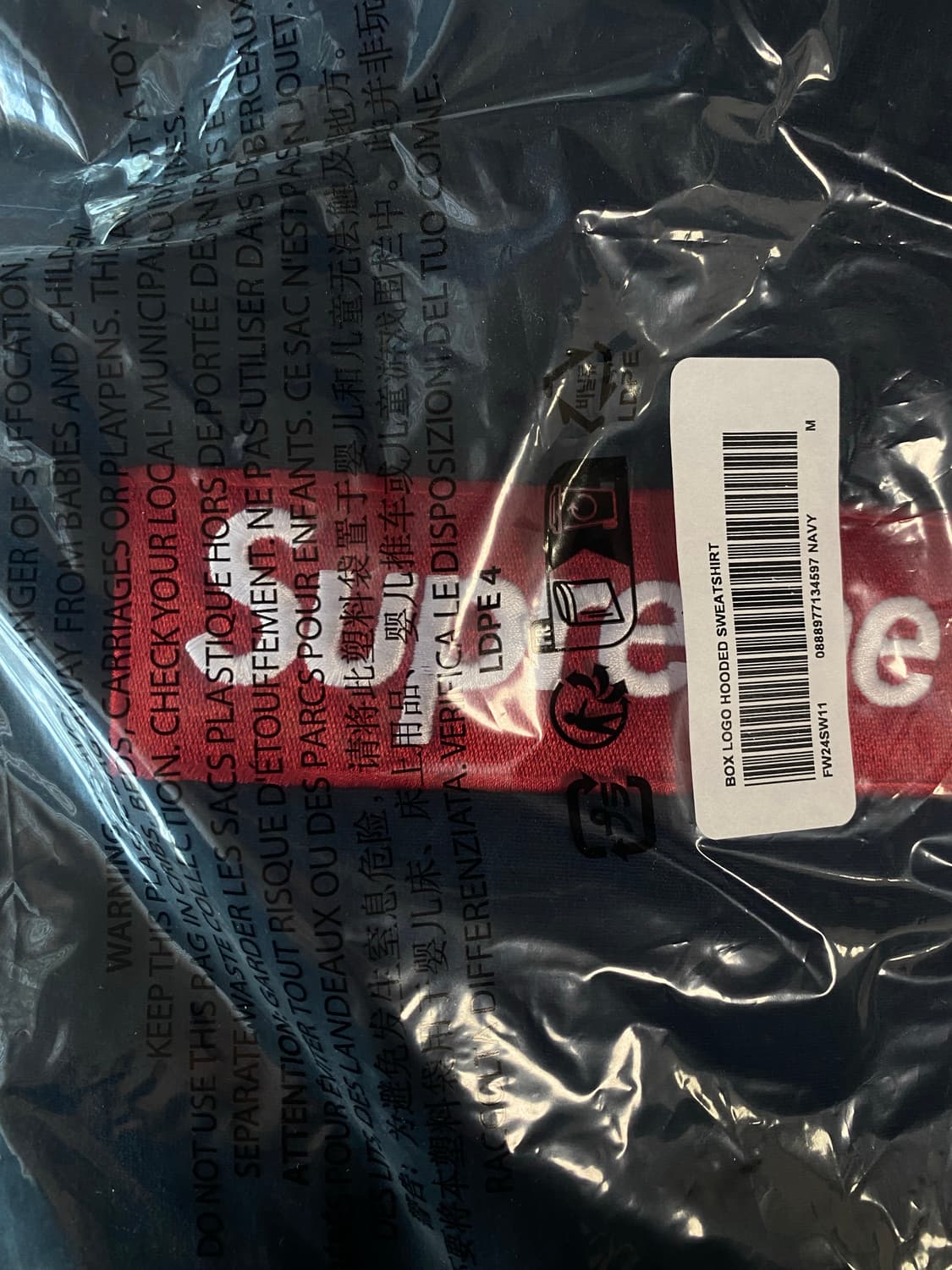 [m] 슈프림 박스로고 후드 네이비 상품이미지2