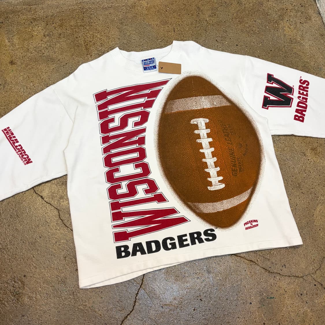 레어 90s USA 미국 빈티지 위스콘신 헤비코튼 맨투맨 상품이미지2
