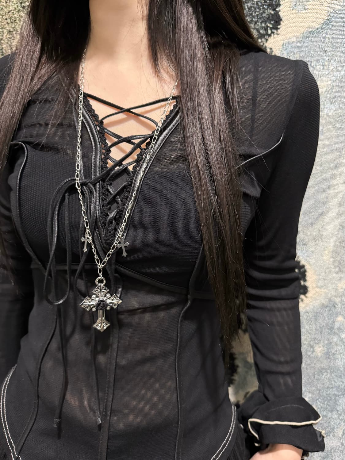 오즈온 로즈 크로스 목걸이 상품이미지4