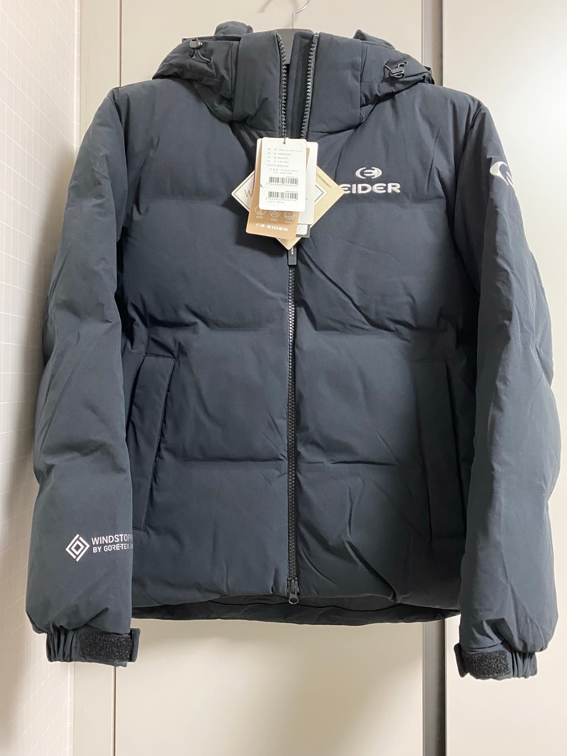 새상품)아이더 스테롤 구스 푸퍼 숏패딩100-블랙 상품이미지2