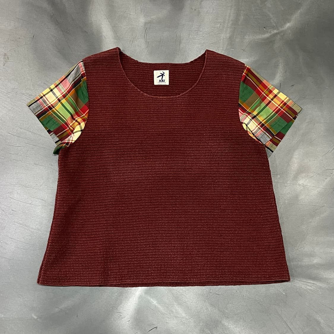  이세이미야케 hai 체크 배색 니트 y16317 상품이미지1