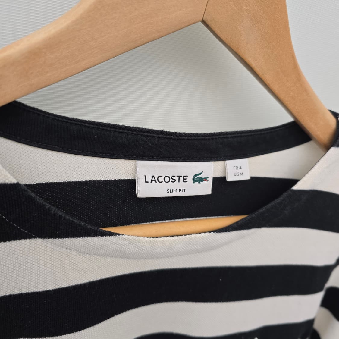 라코스테 스트라이프 긴팔 티셔츠 블랙/화이트 상품이미지4
