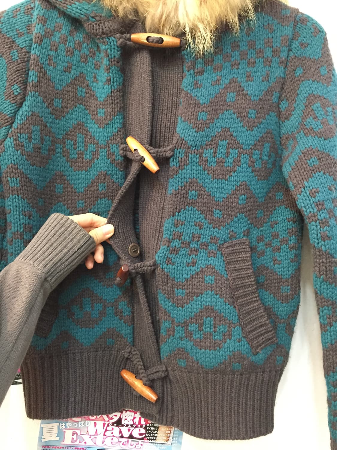 노르딕 퍼 후드 가디건 상품이미지3