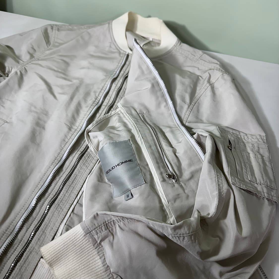 50 M 솔리드옴므 라이트베이지 MA1 항공자켓 상품이미지1