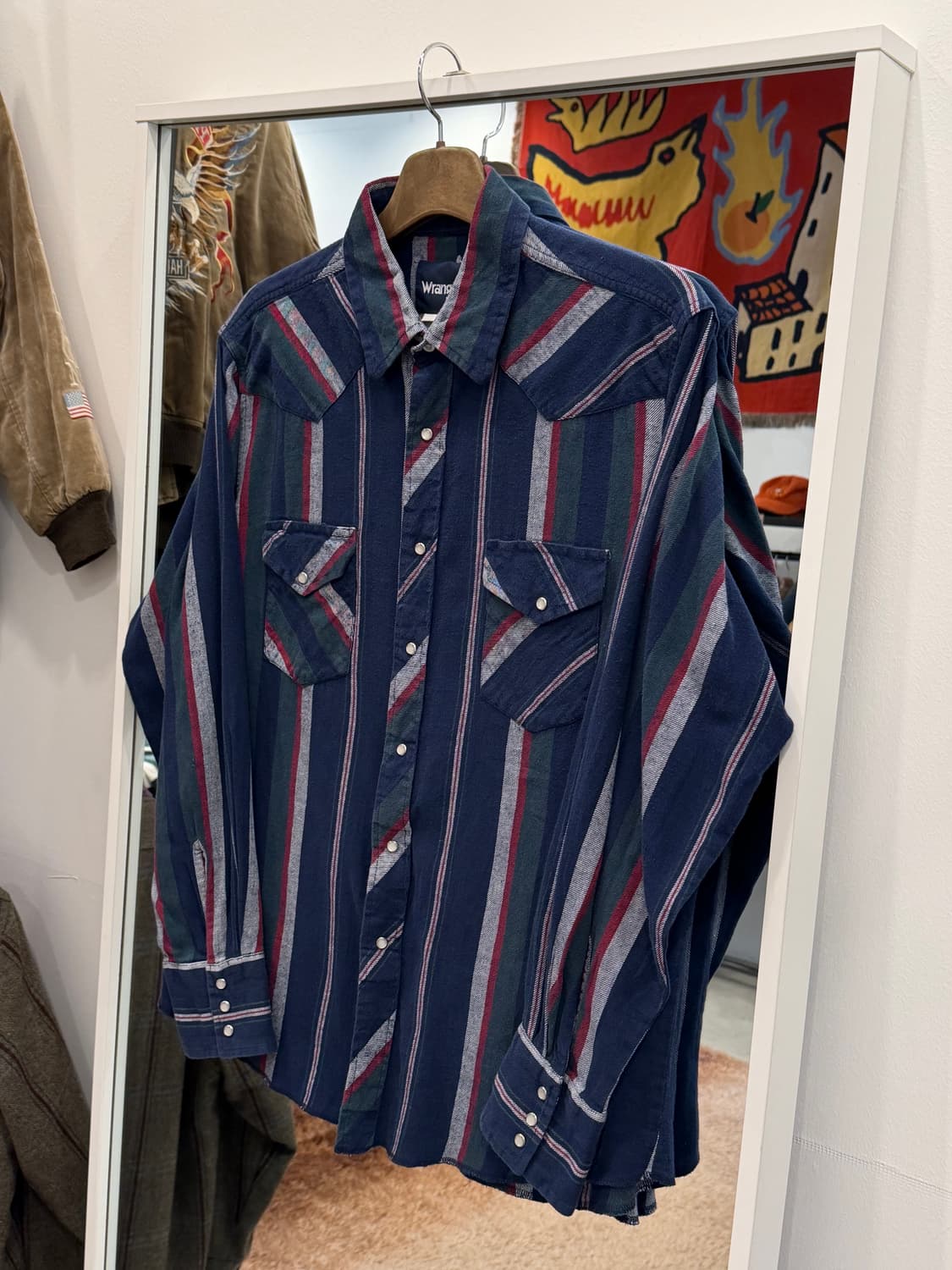 90s Wrangler 랭글러 스트라이프 웨스턴 셔츠 상품이미지1