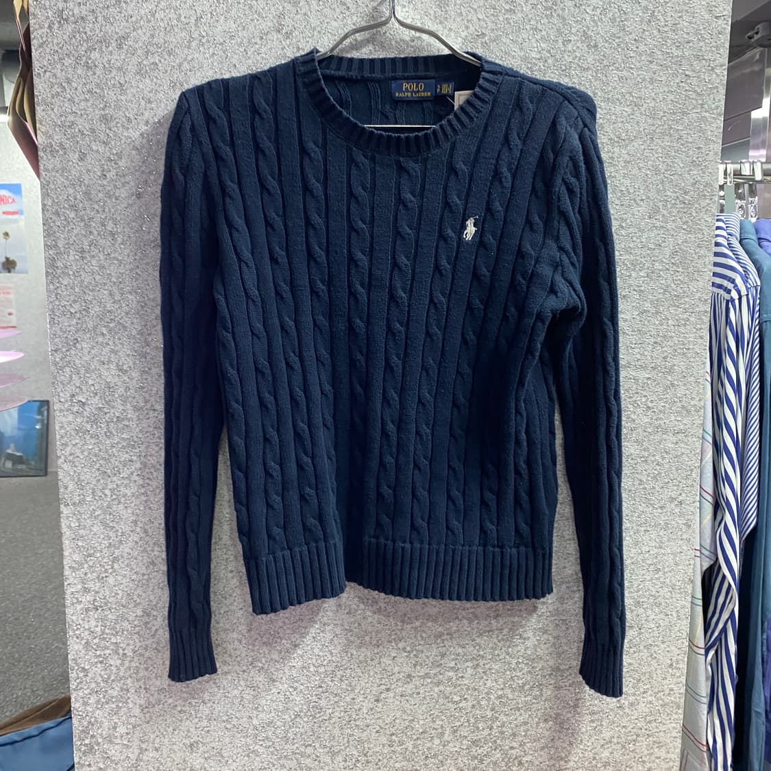 폴로 랄프로렌 네이비 꽈배기 니트 B4645 상품이미지2