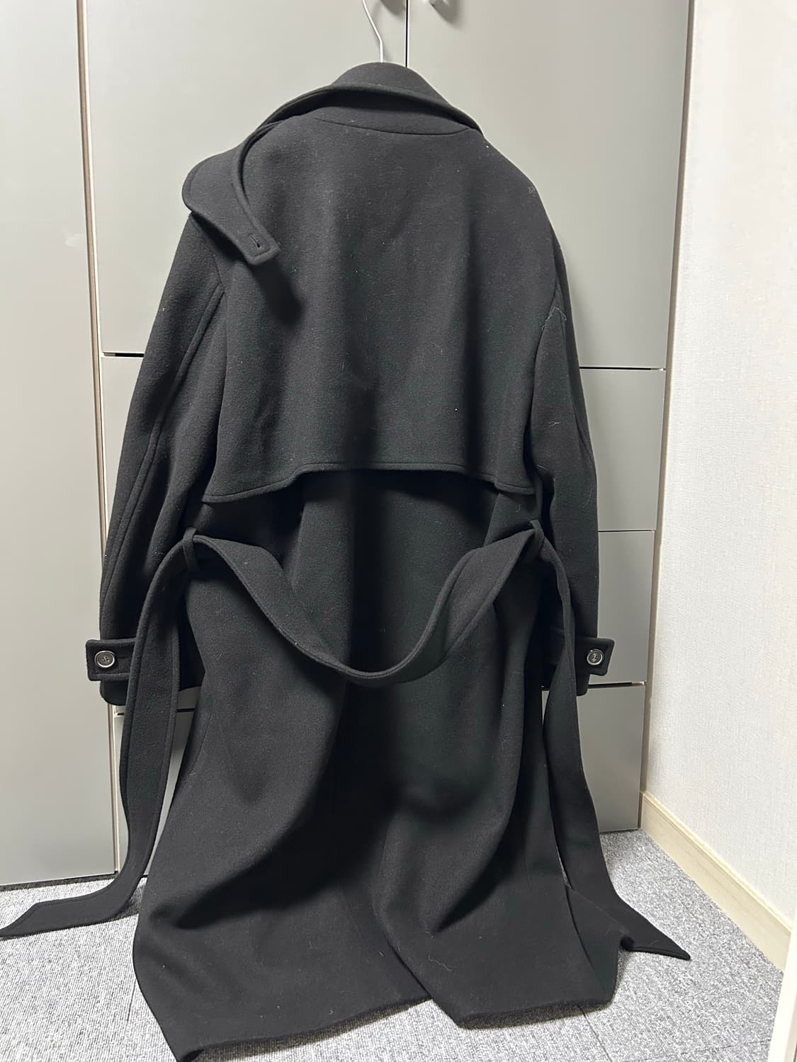 시스템 검정 롱코트 상품이미지2