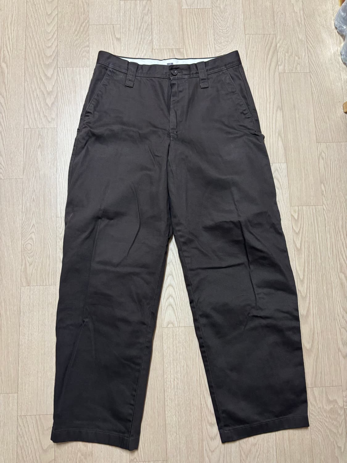 유니클로U 와이드 치노팬츠 다크브라운 상품이미지2