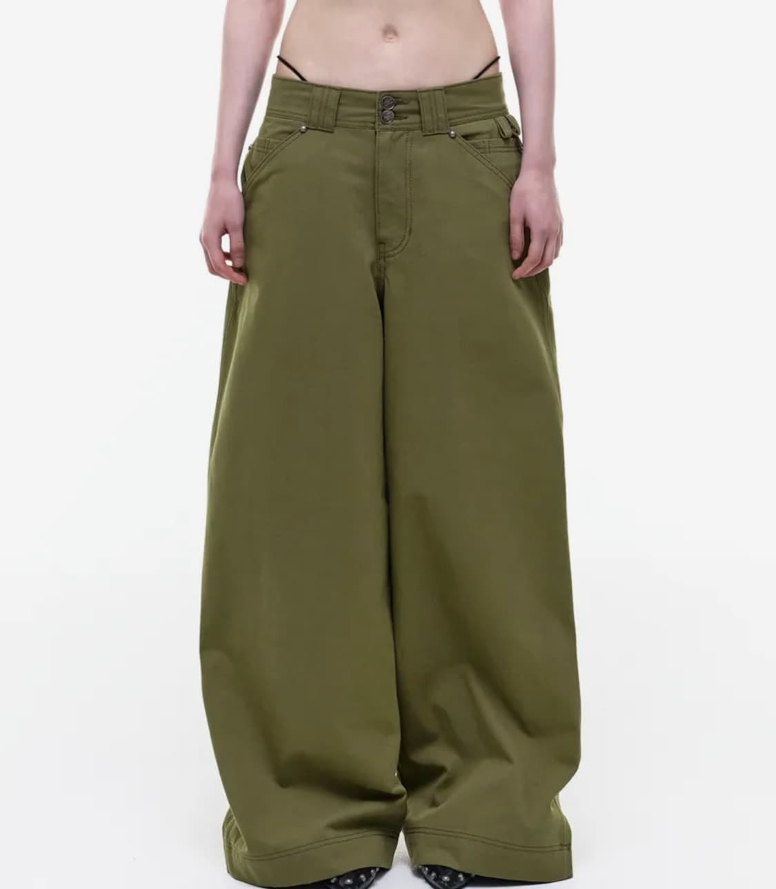 오퍼스0012 멜티드 코튼 팬츠 카키 m 상품이미지1