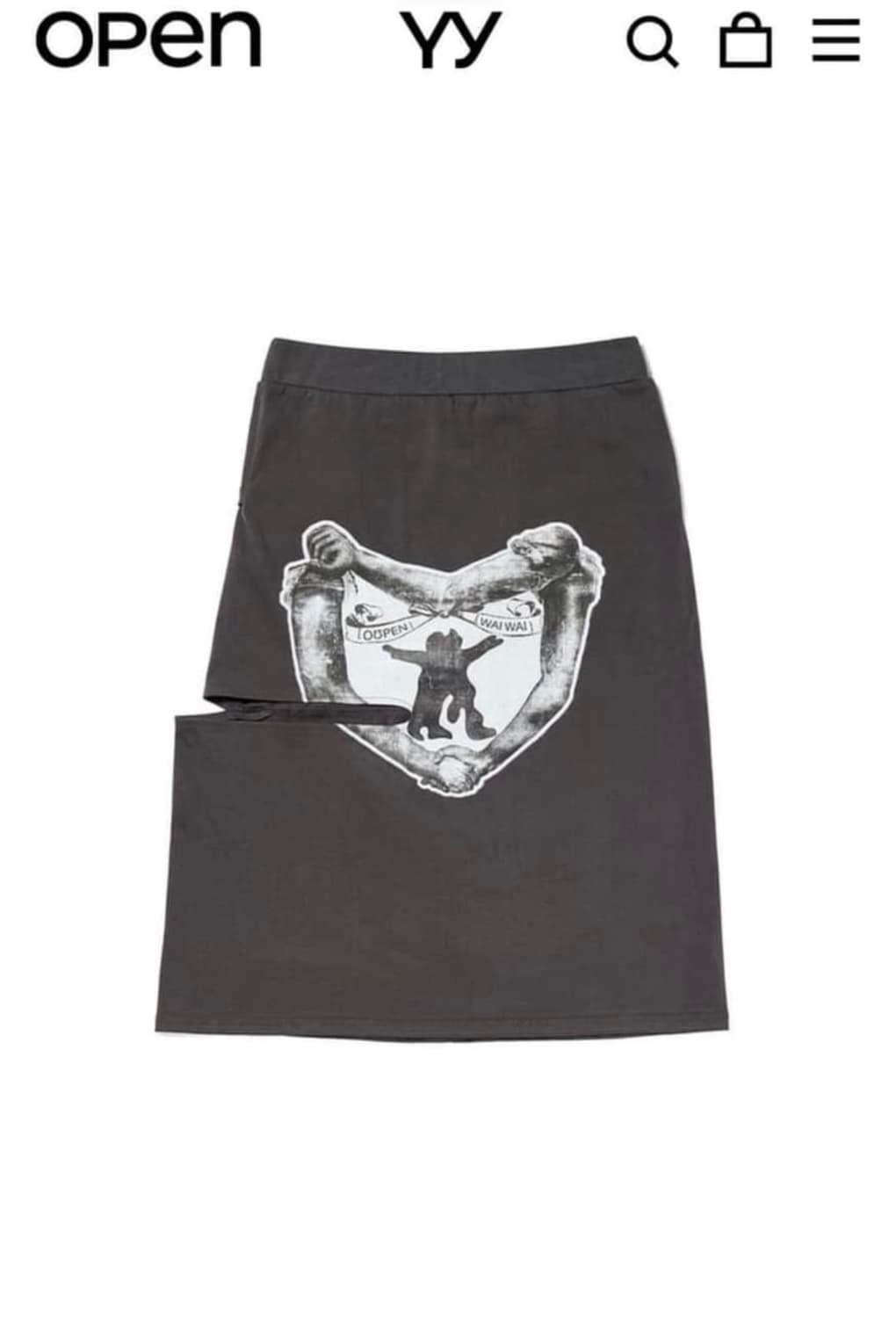 Openyy 컷아웃스커트 차콜 s 상품이미지1