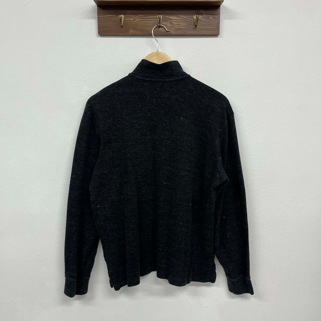 [M] 폴로 랄프로렌 차콜 그레이 립 하프 집업 코튼 니트 상품이미지2