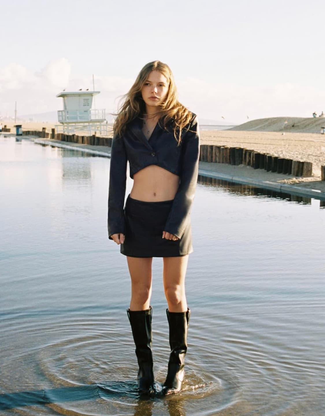 자라 블랙 크롭 레더 자켓 XL 상품이미지4