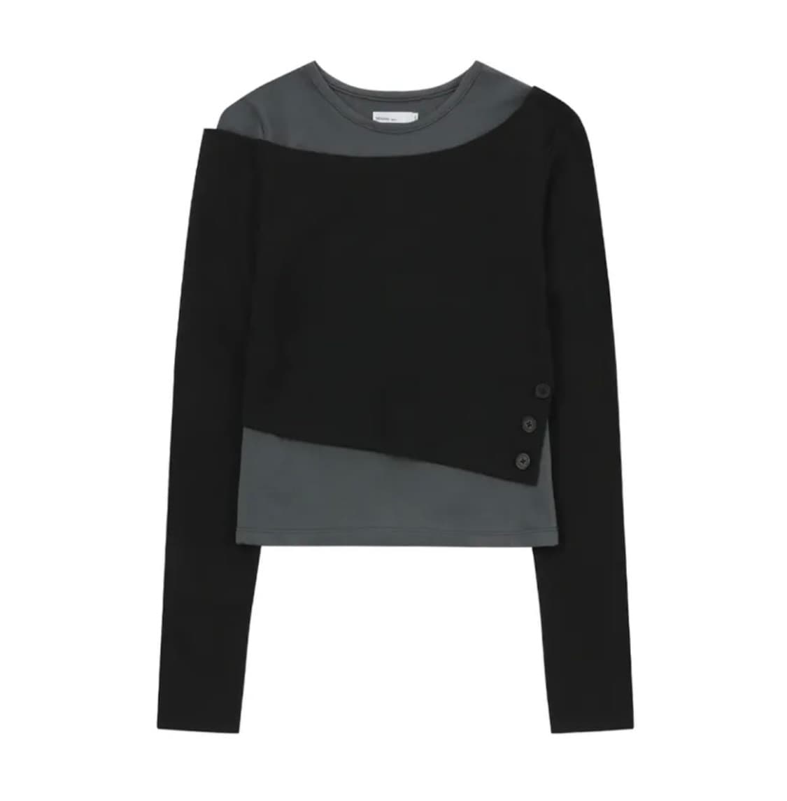 미세키 서울 Layered slit long sleeves BLACK 상품이미지1