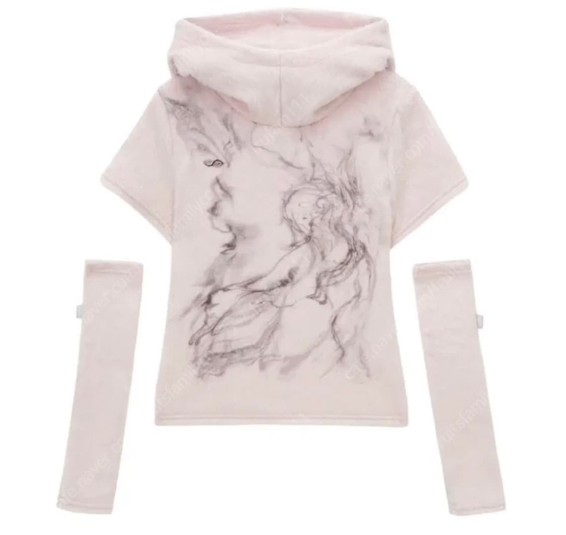 허그유어스킨 퍼리 후드 셋업 화이트 상품이미지3