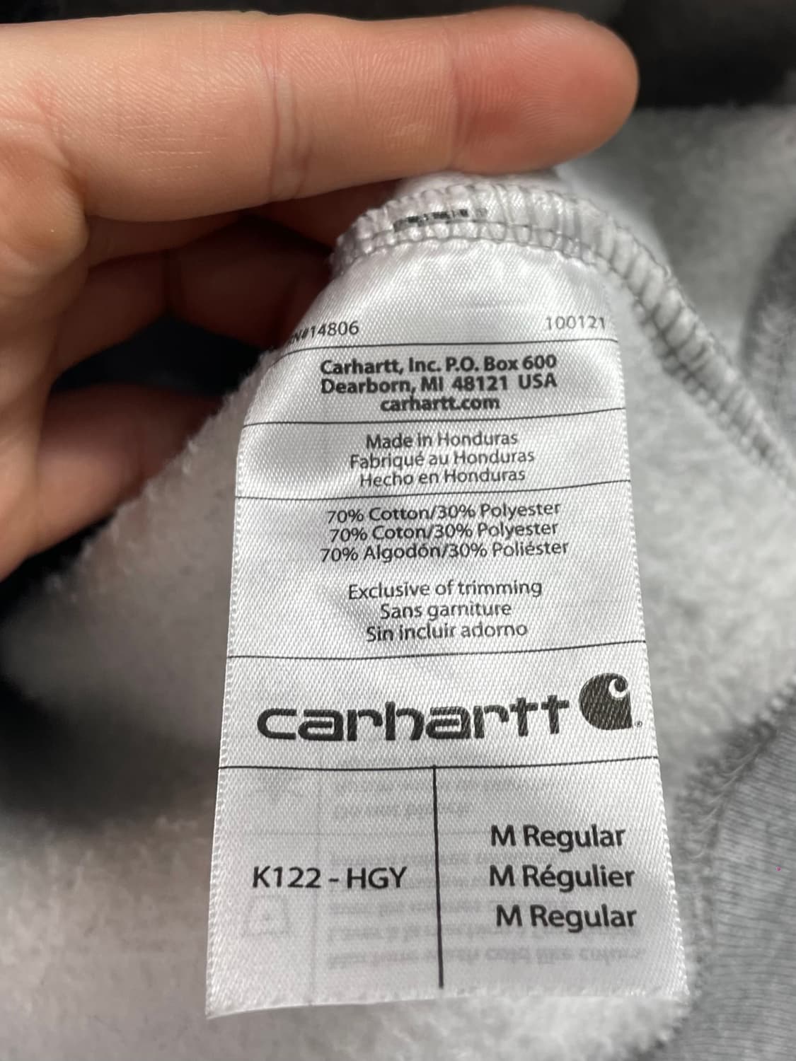 칼하트 오리지널핏 헤비스웻 써멀 후드집업 (on.537) 상품이미지5