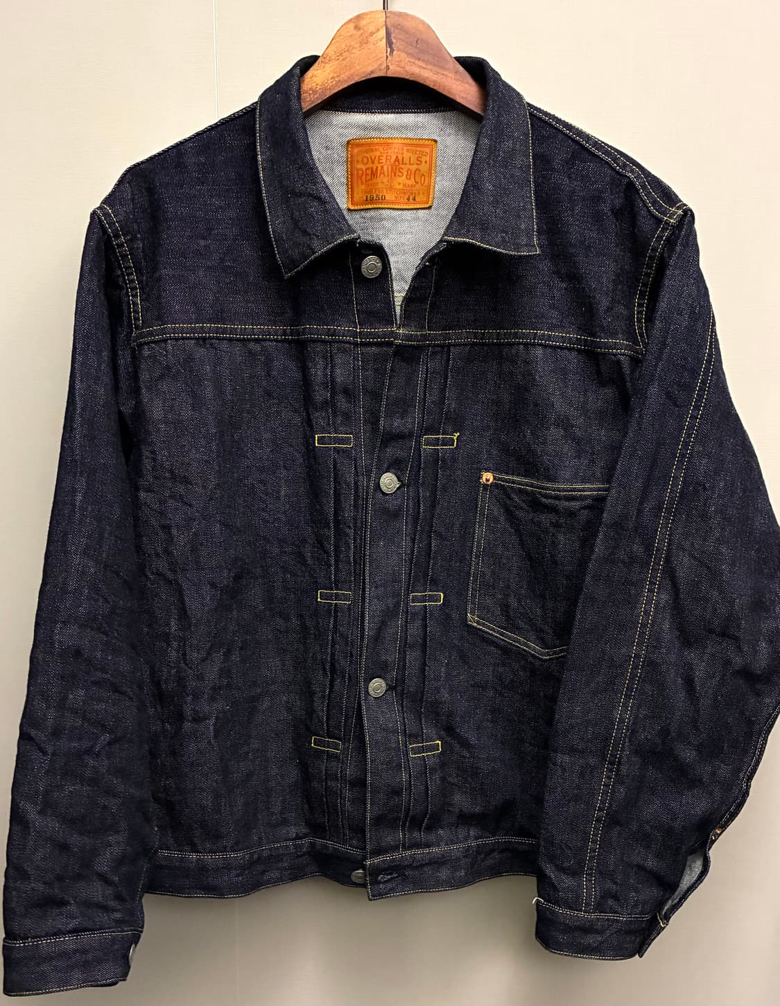 (44/105)1950s 리메인 클로딩 타입1 셀비지 데님자켓 트러커자켓 상품이미지1