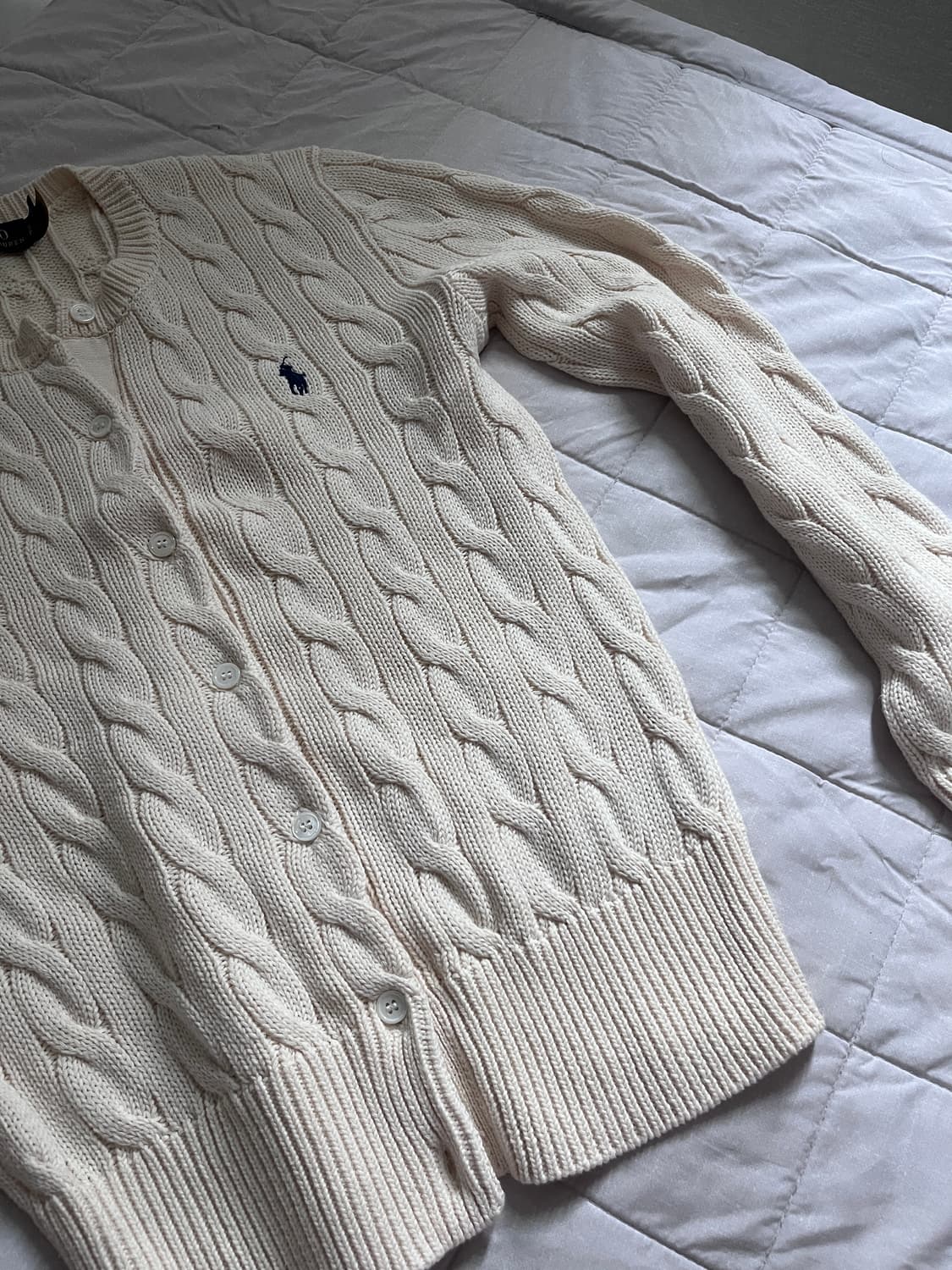 (실착5회미만) Polo 아이보리 니트 가디건 판매 상품이미지1