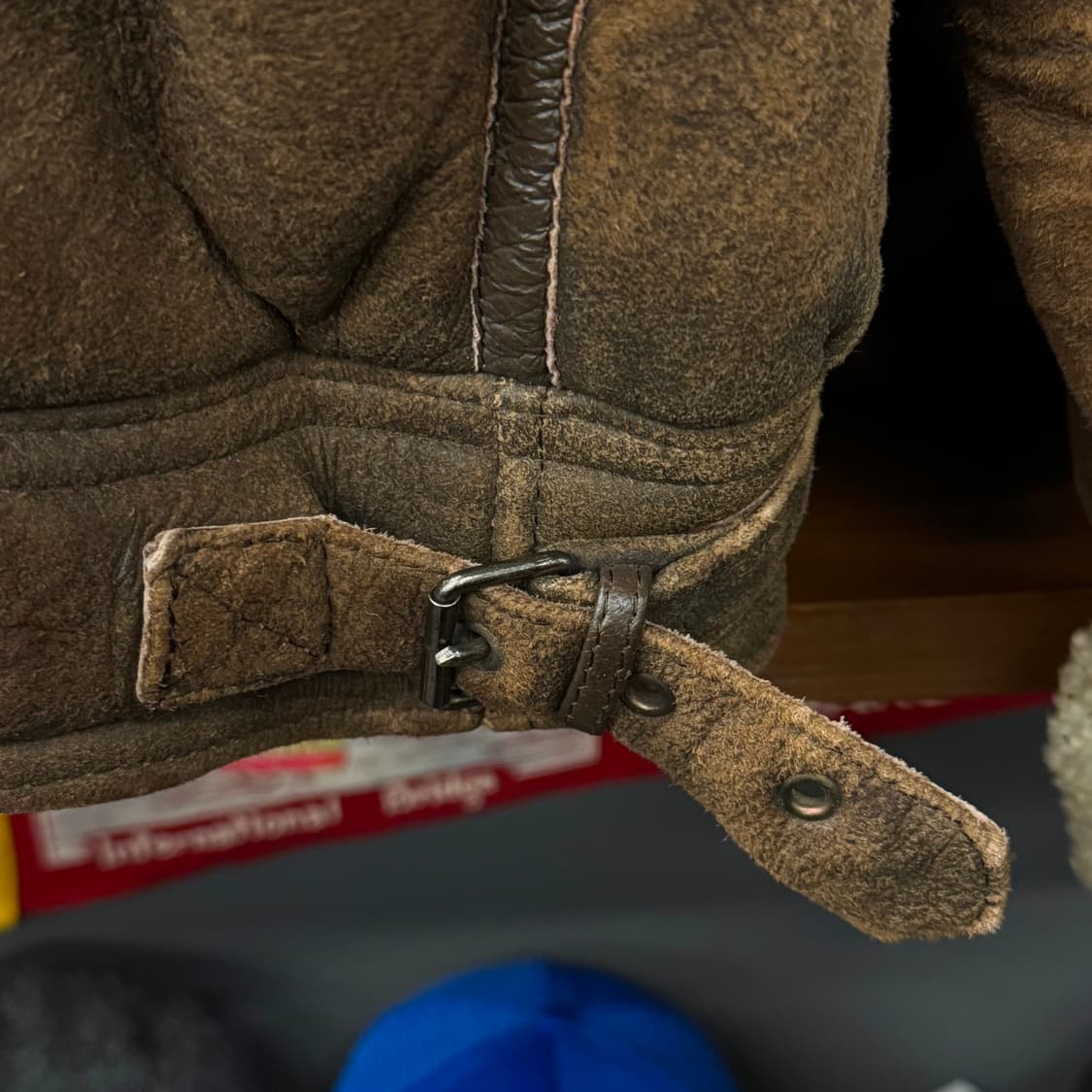 River Island 리얼 양가죽 레더 빈티지 무스탕 B-3 N136 상품이미지6