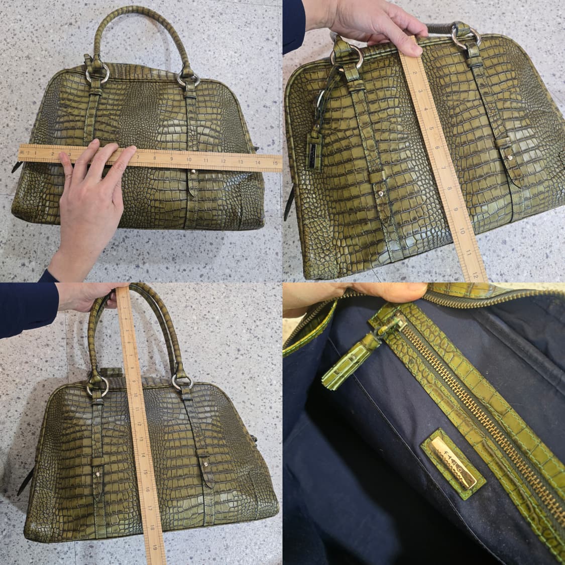 FINO LEATHERWEAR 크로커 엠보 레더 토트백 상품이미지2