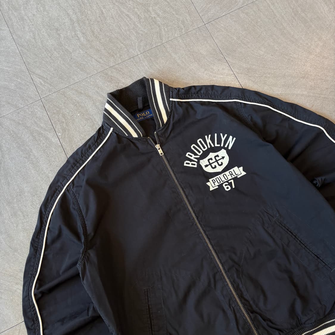 폴로 정품 블랙 브루클린 바시티 자켓 상품이미지2