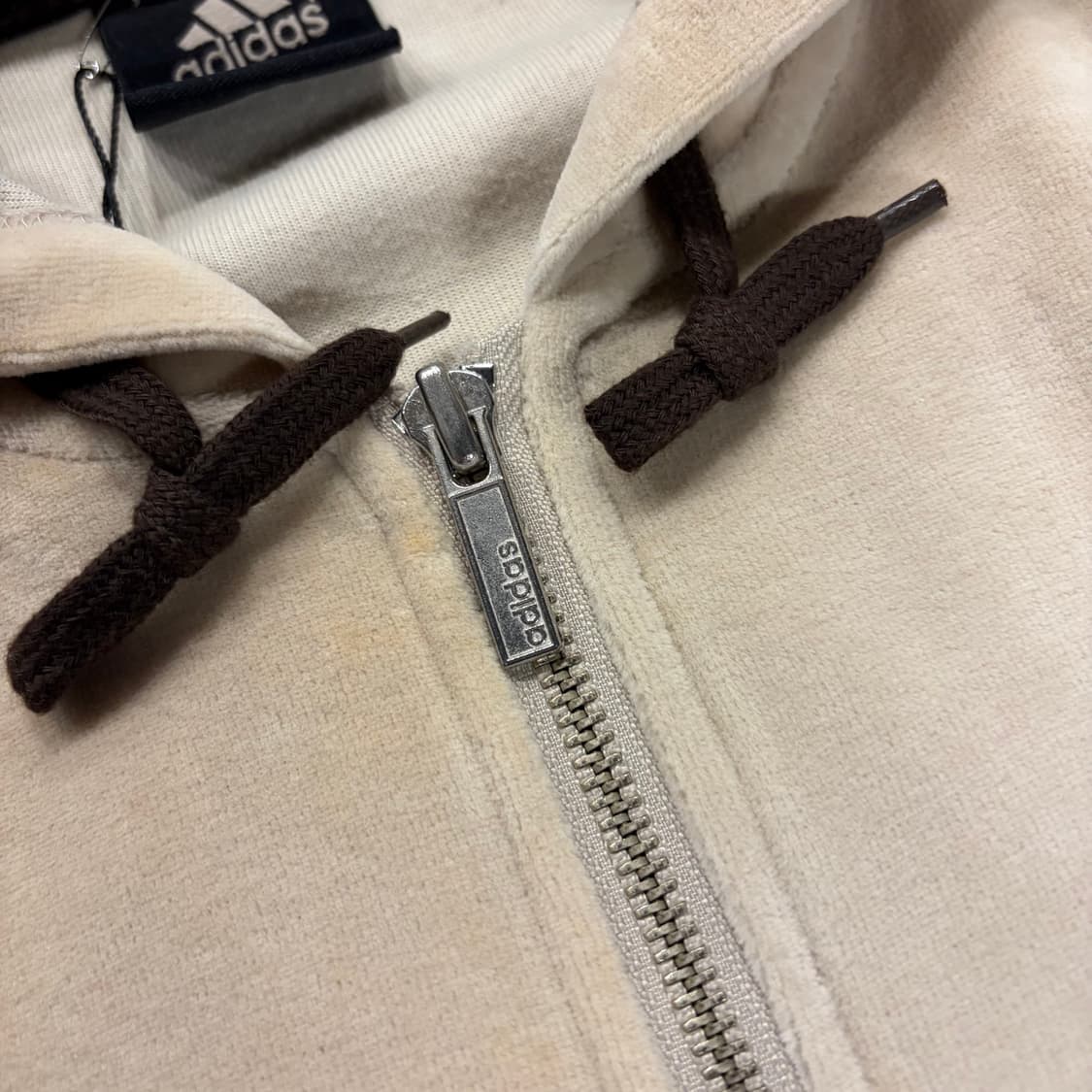 [95] 00s 아디다스 벨벳 후드 집업 코코아 베이지 B885 상품이미지5