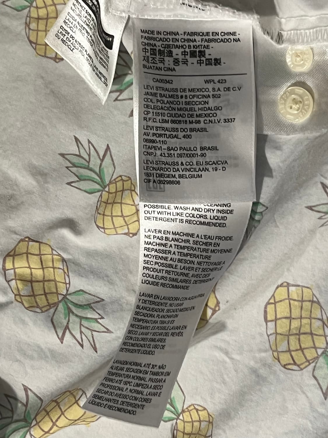 리바이스 파인애플 셔츠 상품이미지3