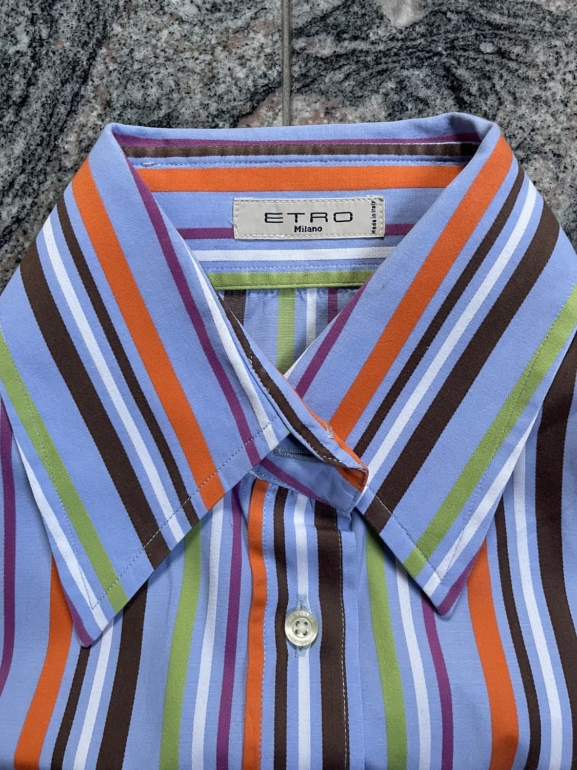 Etro 에트로 블루 스트라이프 셔츠 상품이미지3