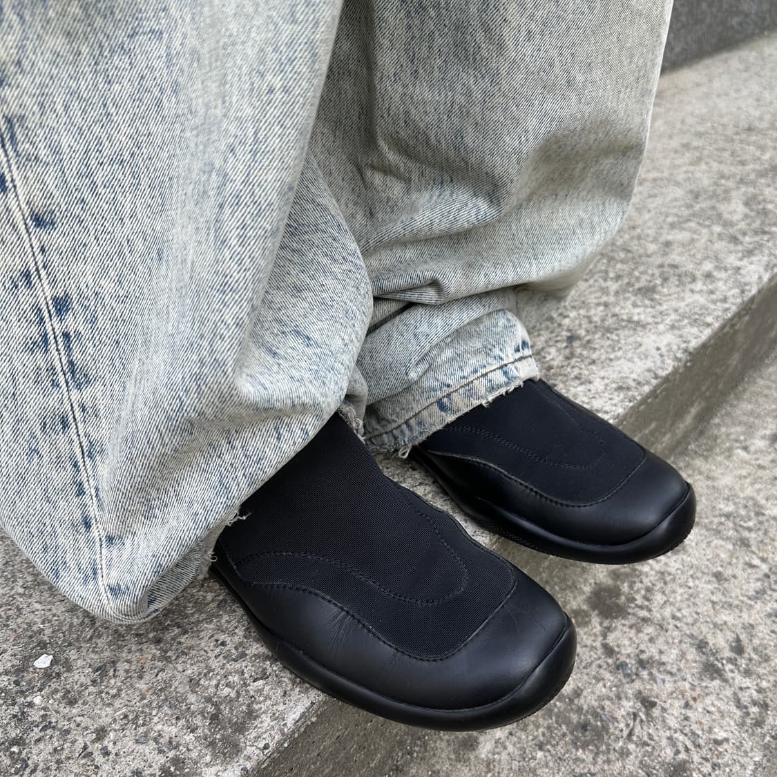 00s 빈티지 프라다 스포츠 가죽 스트레치 슬립온 상품이미지10