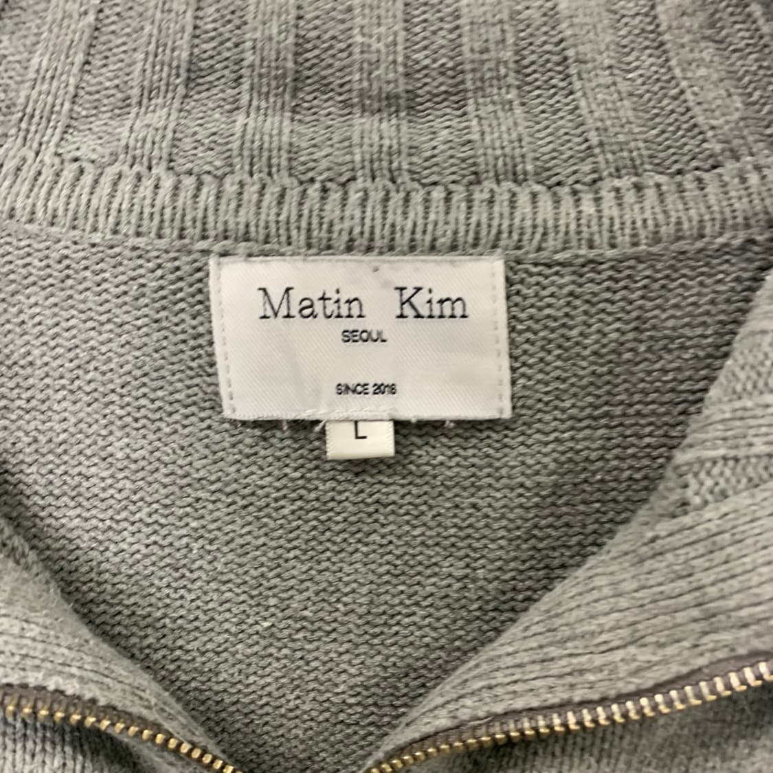 마땡킴 스펠포인트 그레이 니트집업 상품이미지8