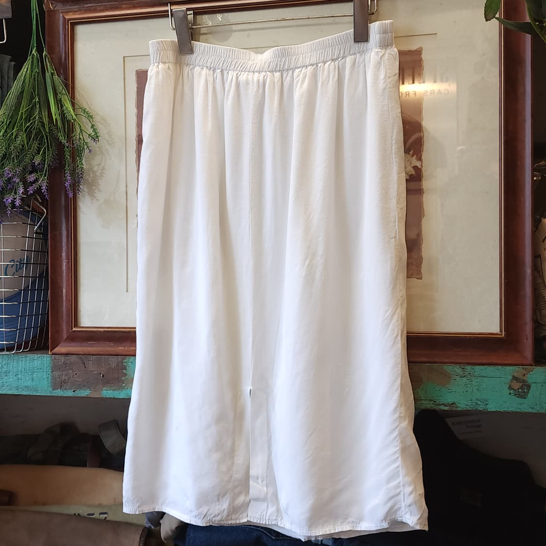 90s 빈티지 스커트 유럽 화이트 롱 스커트 50 상품이미지3