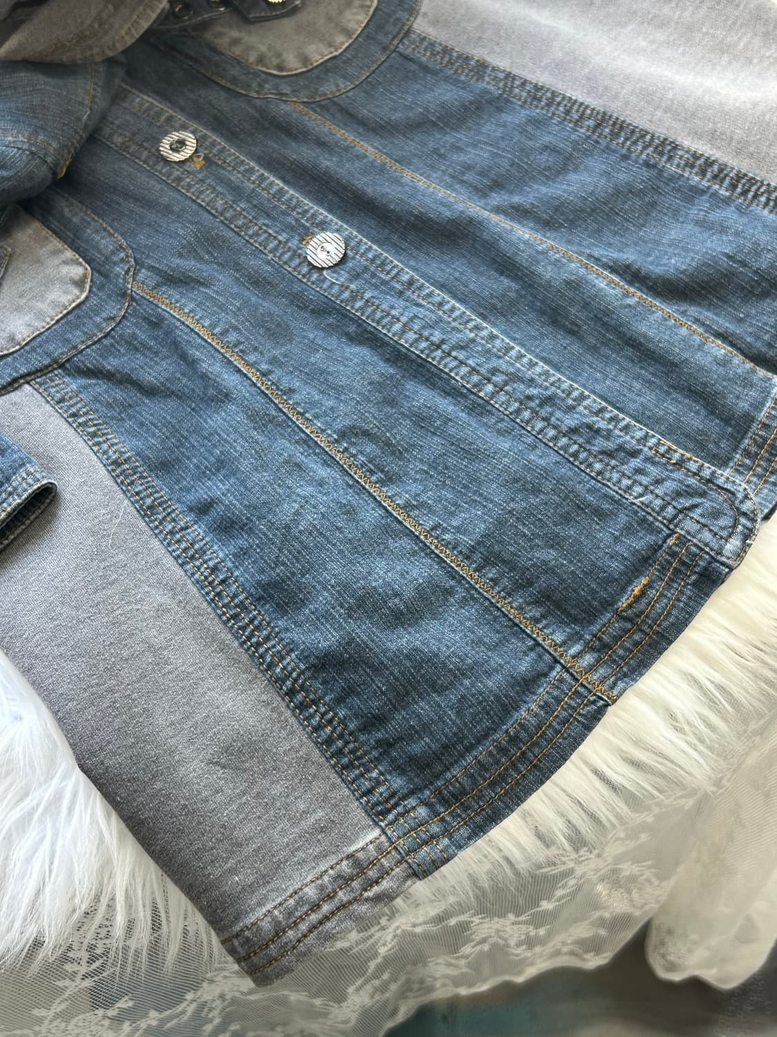 NOA-GE 메탈 버튼 디테일 빈티지 데님 스커트 1795 상품이미지6