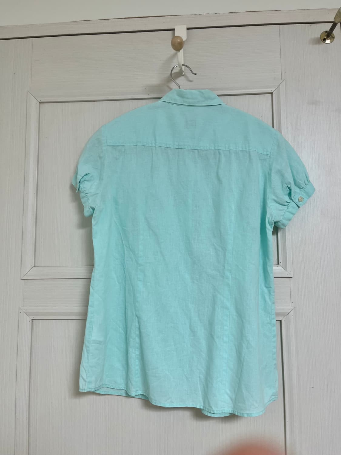 라코스테 민트 린넨 반팔 셔츠 40 상품이미지5